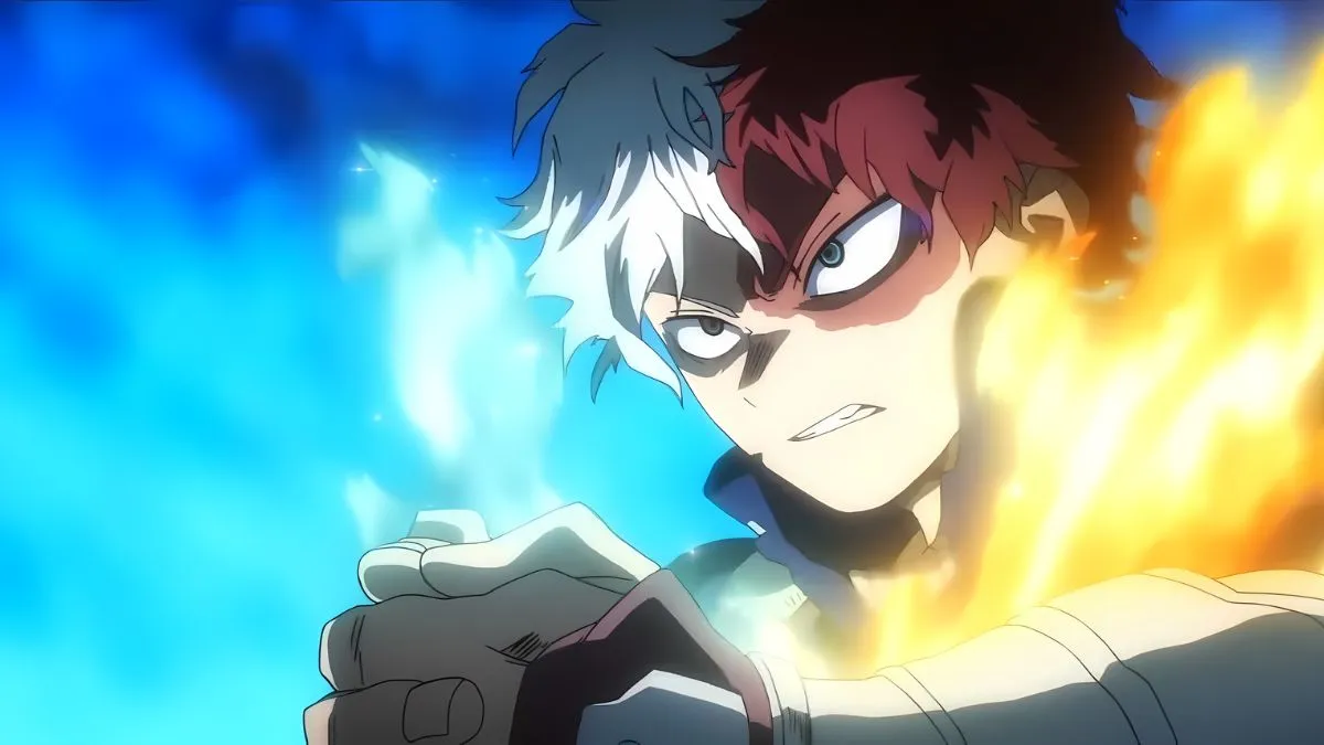 Todoroki-covered-in-blue-and-red-flames-in-My-Hero-Academia