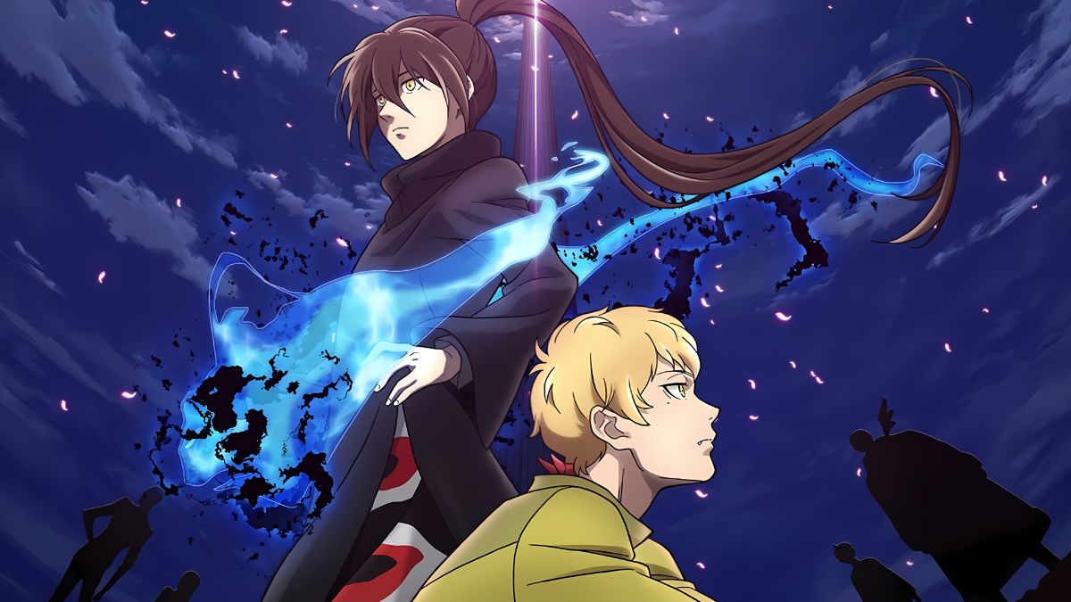 Tower-of-God-season-2-official-art-showing-two-of-the-main-characters-posed-together-while-one-of-them-uses-magic