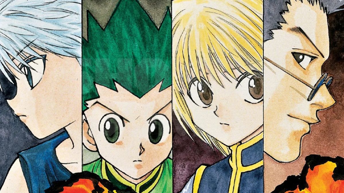 Hunter-x-Hunter-official-manga-artwork-full-color-featuring-Killua-Gon-Kurapika-and-Leorio